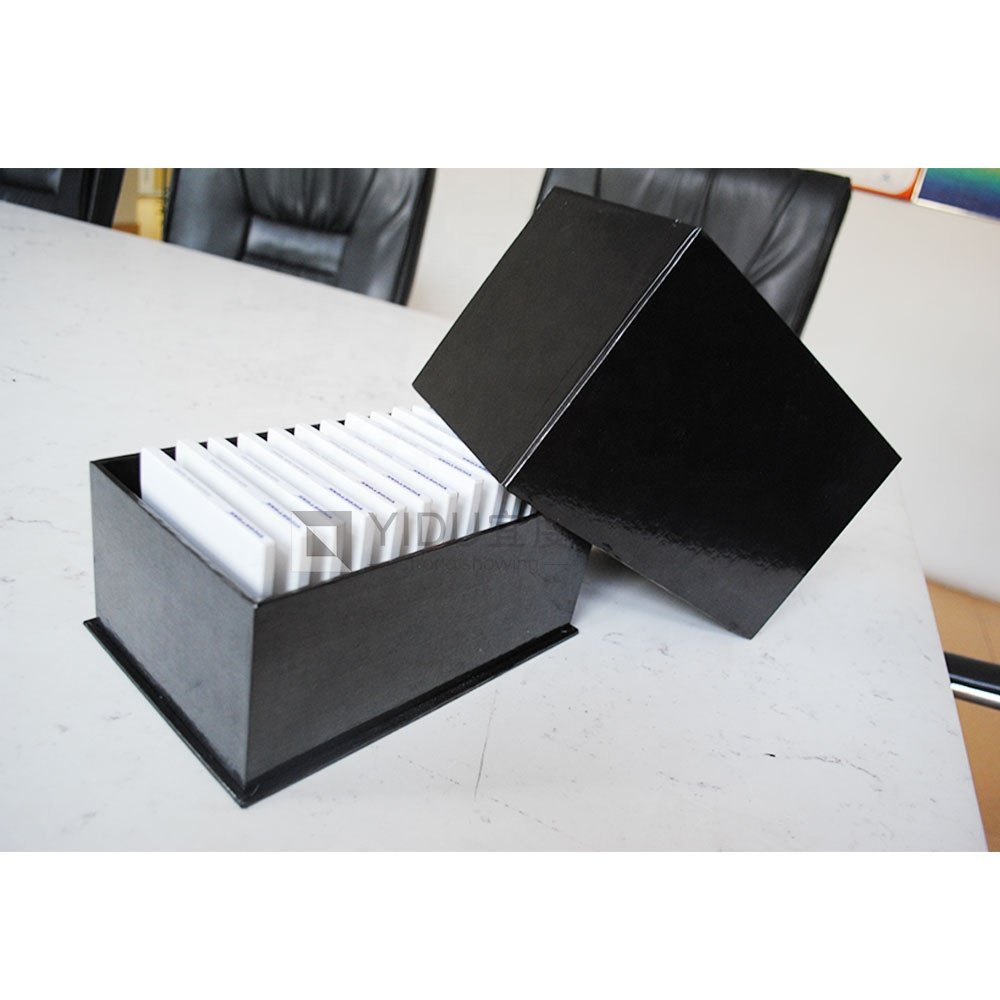 New Style paper quartz marble packaging box light tile ceramic box display stone sample display case