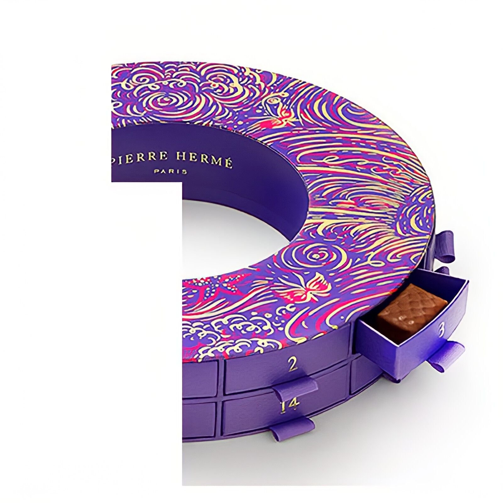 Wreath Shaped Round Circular Mystery Blind Box Christmas Advent Calendar Cardboard Box With Drawer For Candy Chocolate Packaging