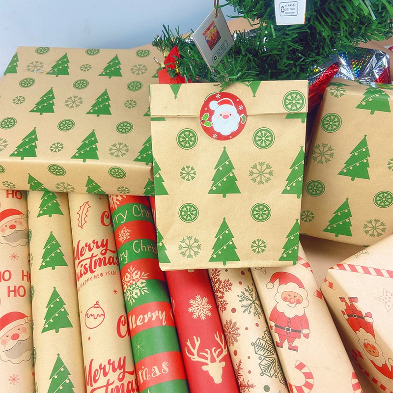 Custom Designed Kraft Wrap Paper Wrapping Tissue Paper Print logo Papier For Christmas Gift Packaging