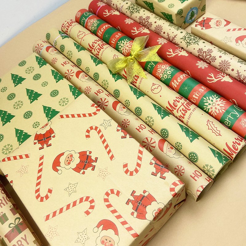 Custom Designed Kraft Wrap Paper Wrapping Tissue Paper Print logo Papier For Christmas Gift Packaging