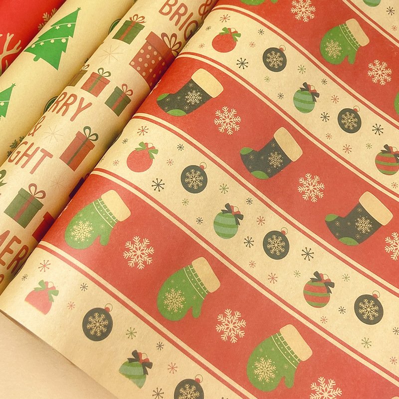 Custom Designed Kraft Wrap Paper Wrapping Tissue Paper Print logo Papier For Christmas Gift Packaging