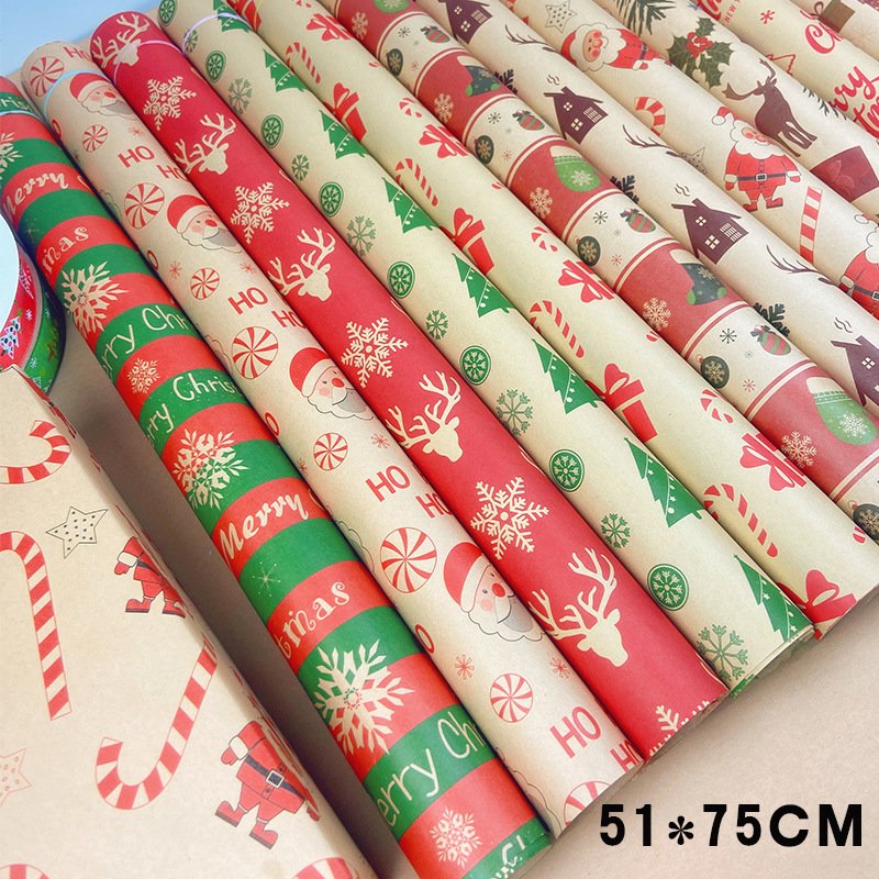 Custom Designed Kraft Wrap Paper Wrapping Tissue Paper Print logo Papier For Christmas Gift Packaging