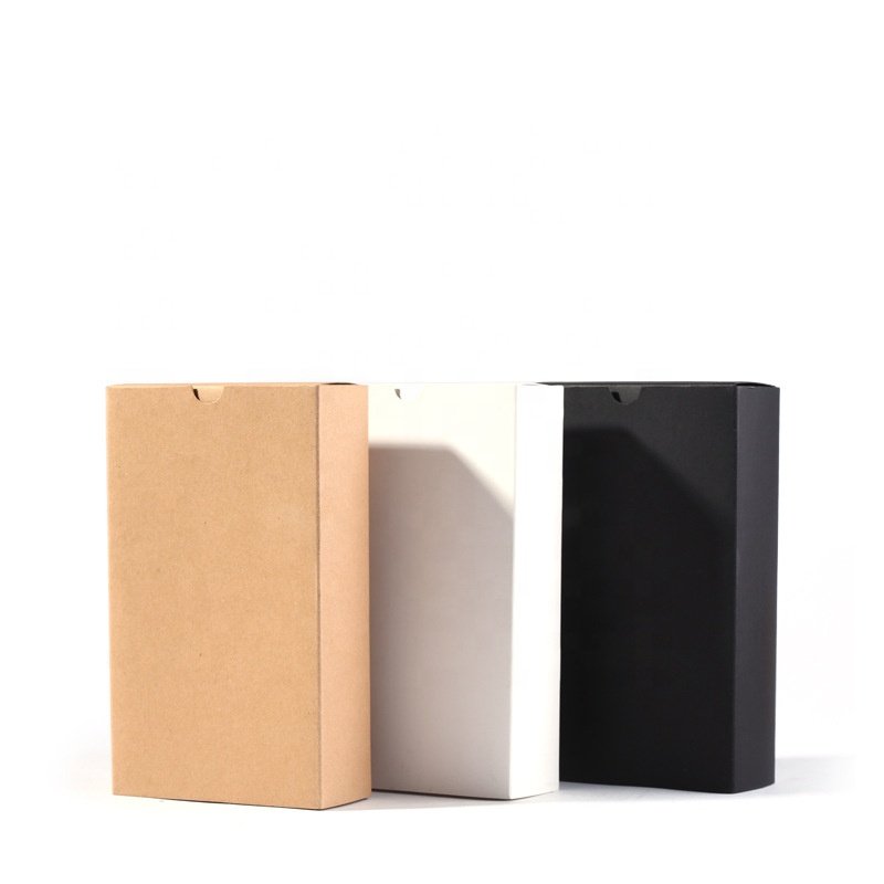 2024 Customized Eyelash Extensions Private Logo Slide Drawer Packaging White Brown Kraft Paper Box