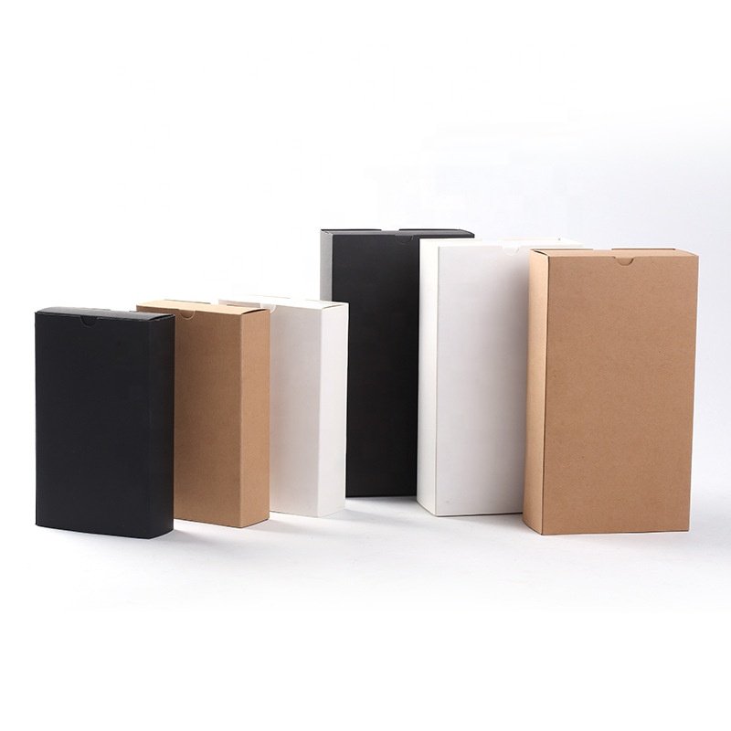 2024 Customized Eyelash Extensions Private Logo Slide Drawer Packaging White Brown Kraft Paper Box