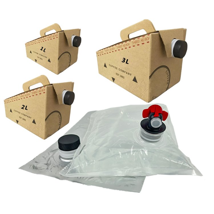 3L 5L 20L bib bag in box wine aseptic refilling packaging wine dispenser valve liquid drink bag paper carton box