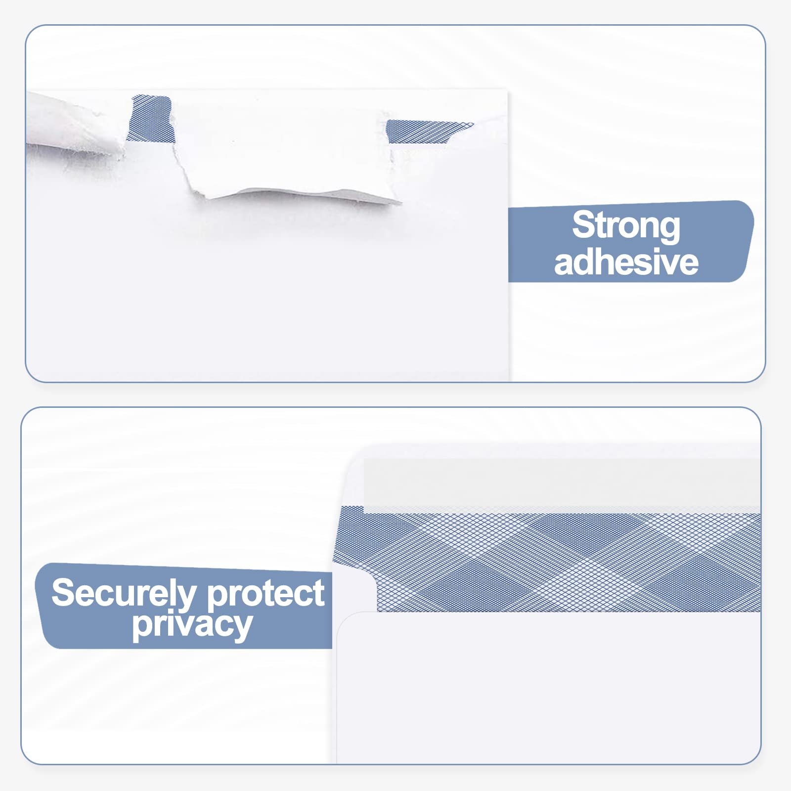 Self-Seal Envelopes With Window Security Tint Pattern for Secure Mailing, Invoices and Statements