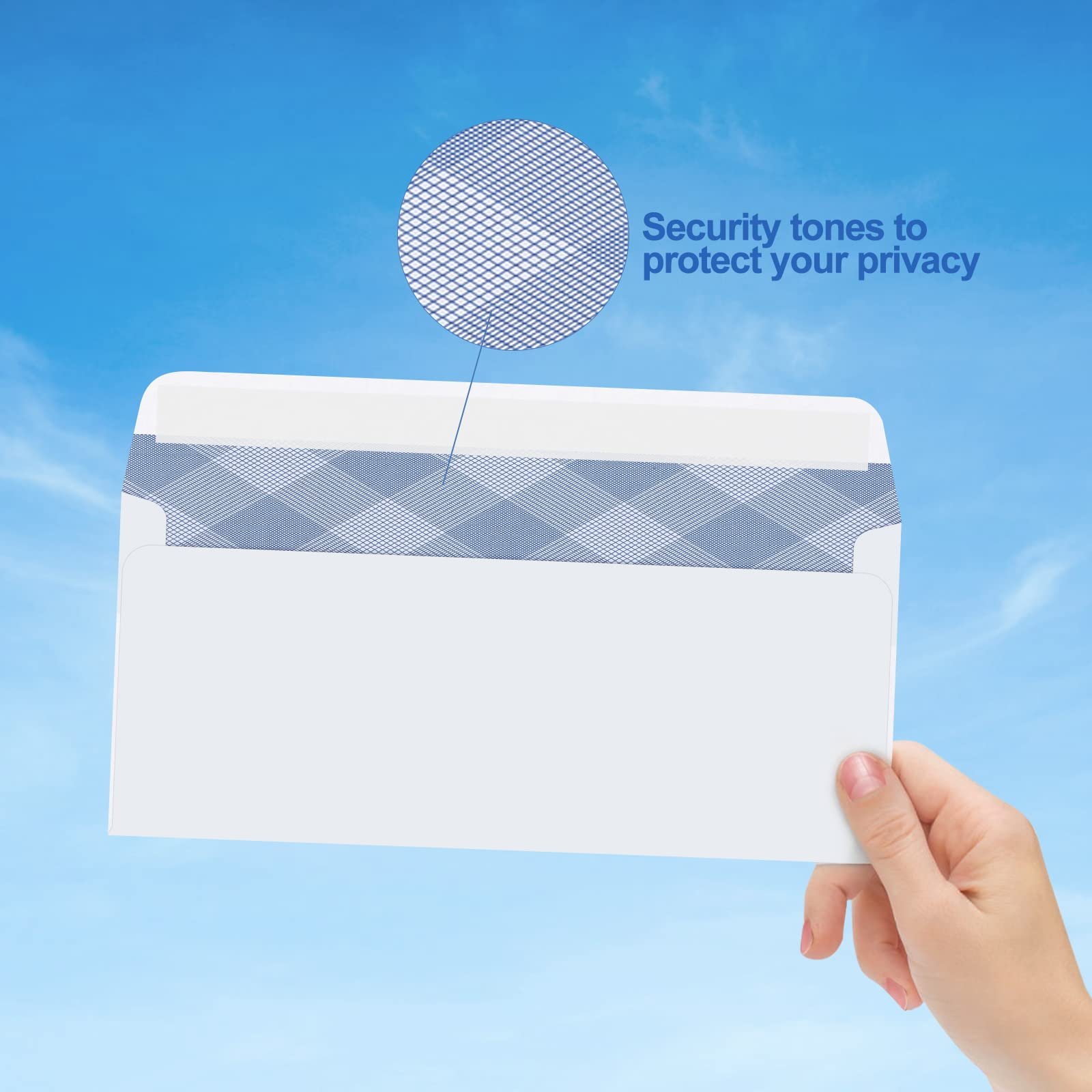 Self-Seal Envelopes With Window Security Tint Pattern for Secure Mailing, Invoices and Statements
