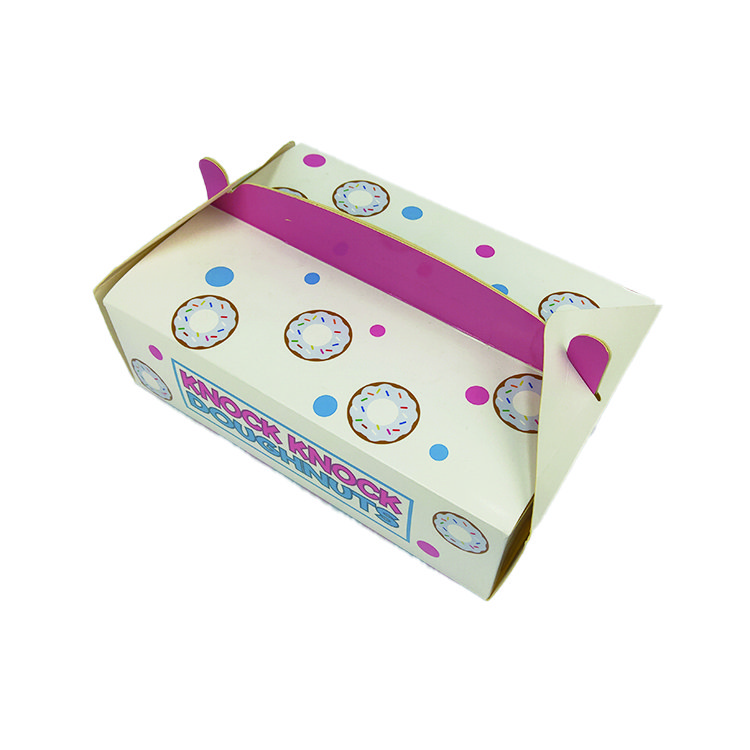 SENCAI custom Printing food grade bakery Donuts paper box with handle