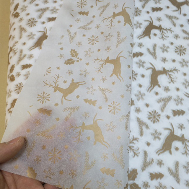 Custom Design Printed Foil Logo 17GSM Tissue Paper Gift Wrapping Paper Clothing Packaging Paper