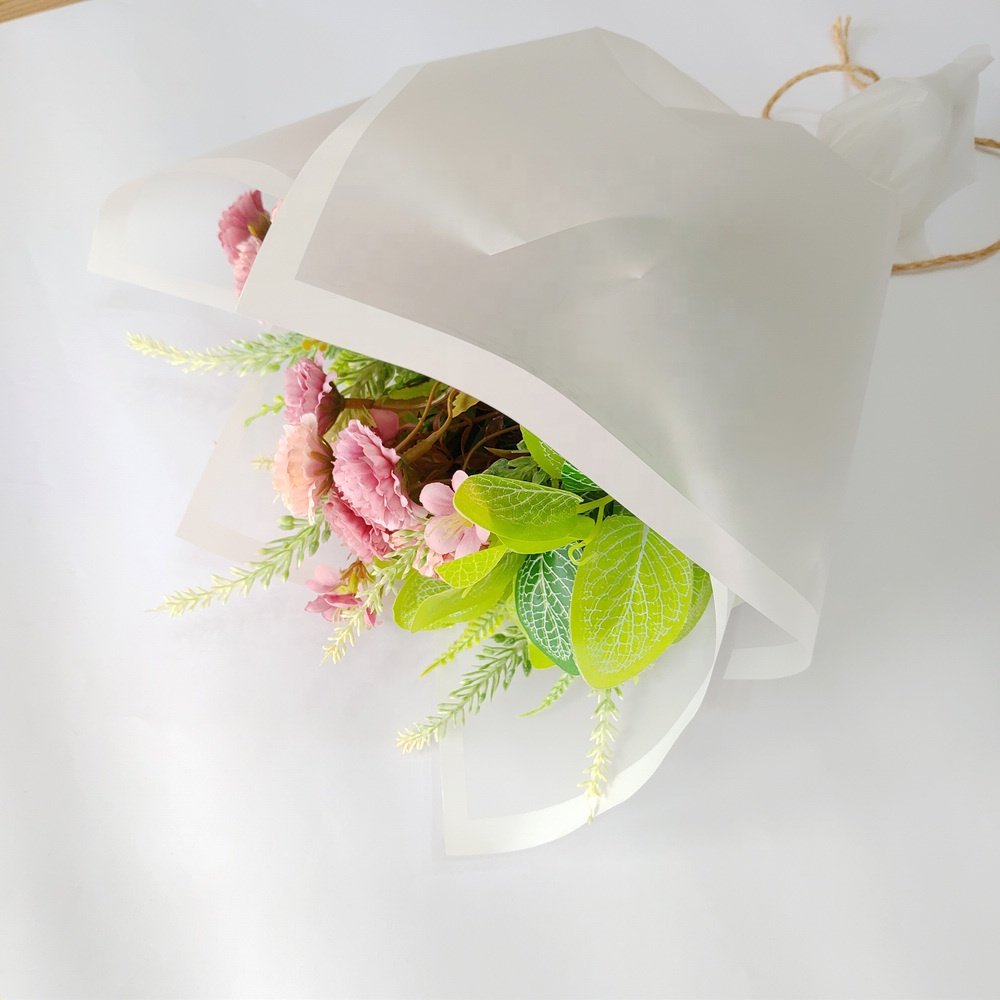 customized logo printed waterproof floral wrapping paper white for fresh flower packing