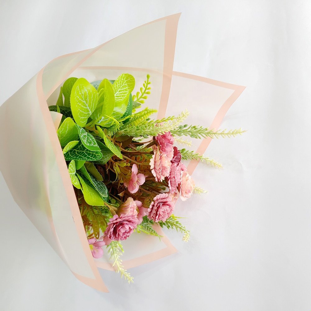 customized logo printed waterproof floral wrapping paper white for fresh flower packing