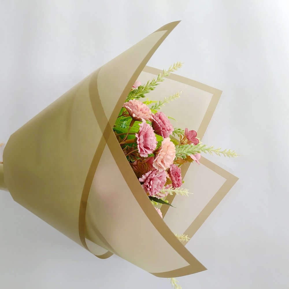 customized logo printed waterproof floral wrapping paper white for fresh flower packing