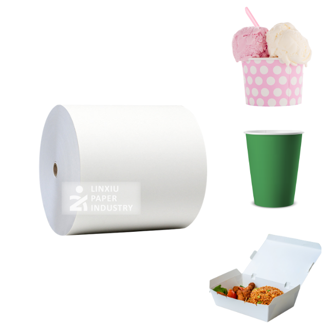 APP 150-350gsm PE/PLA laminated paper cup in roll cupstock normal bulk base paper for food packaging