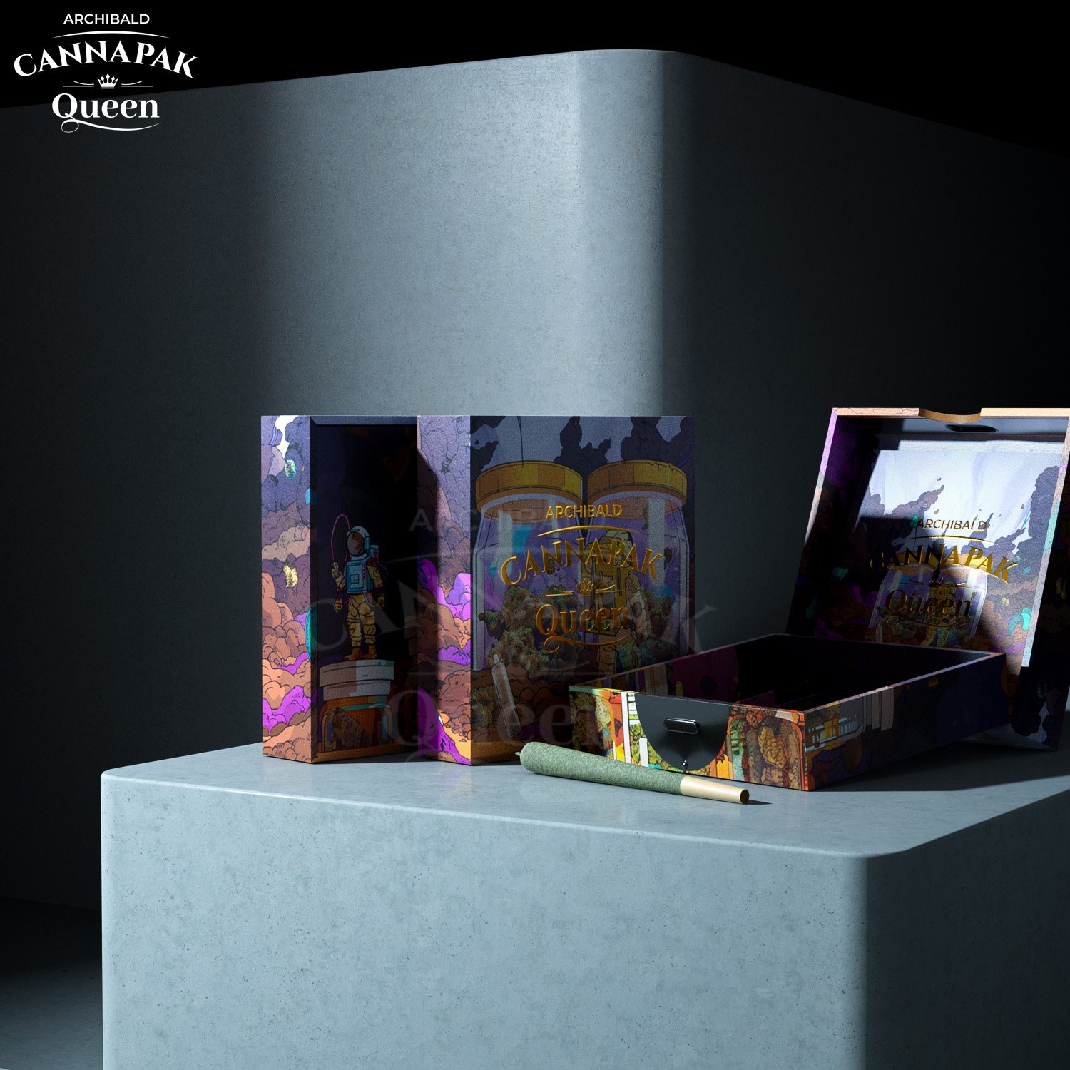 Archibald Professional Design Custom Square Herb Tobacco Paper Packaging 77*18*72Mm 6 Pack Cr Flip Oem Pre Roll Box