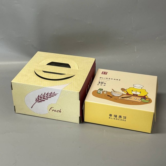 new style square birthday takeaway disposable food package custom design for small middle large cake paper box