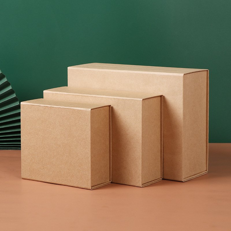 Customized Printing Logo Eco Friendly Brown Kraft Box Packaging E Flute Corrugated Cardboard Mailing Shipping Box Manufacturers