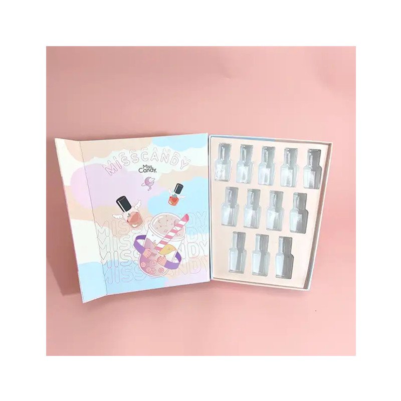 Custom luxury quality cosmetics nail polish packaging boxes with paper dividers profesional nail polish 12 box low moq