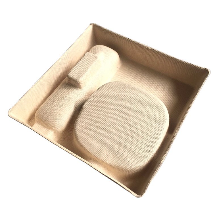 Roku set top box molded suppliers inner electronic tray pulp packaging biodegradable paper molded bio pulp tray