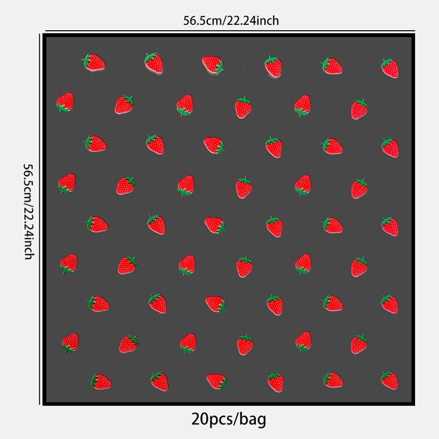 clear pink strawberry print design wrap bouquet waterproof flower korean floral white strawberries wrapping packaging paper