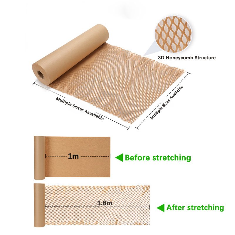 Honeycomb Paper Honeycomb Filling Kraft Paper Grid Fragile Cosmetics Buffering Shockproof Pleated Wrapping Paper