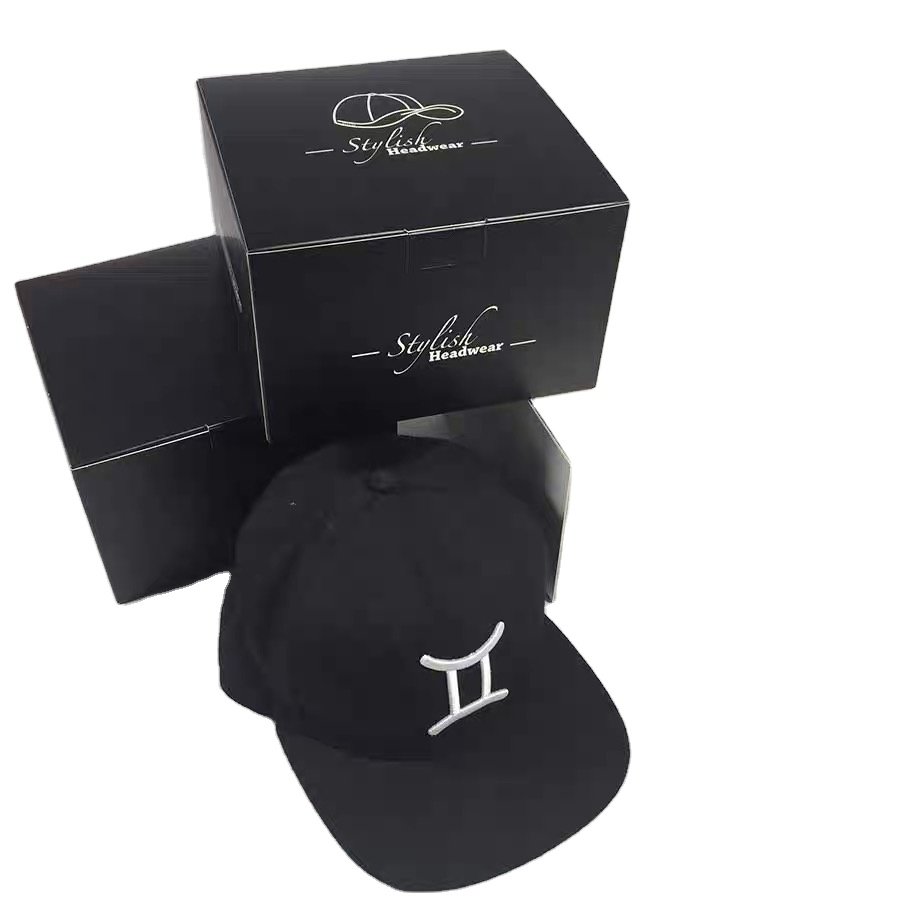 Custom logo gift Snapback baseball cap box hat shipping gift box hair extension packaging box