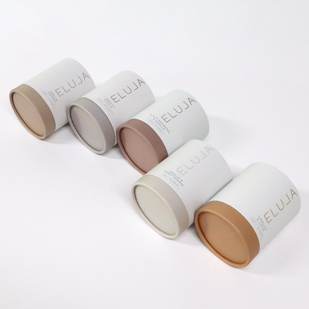 Customized Round Tube Candle Packing Box Cylinder Shaped Rigid Gift Candle Packaging Box