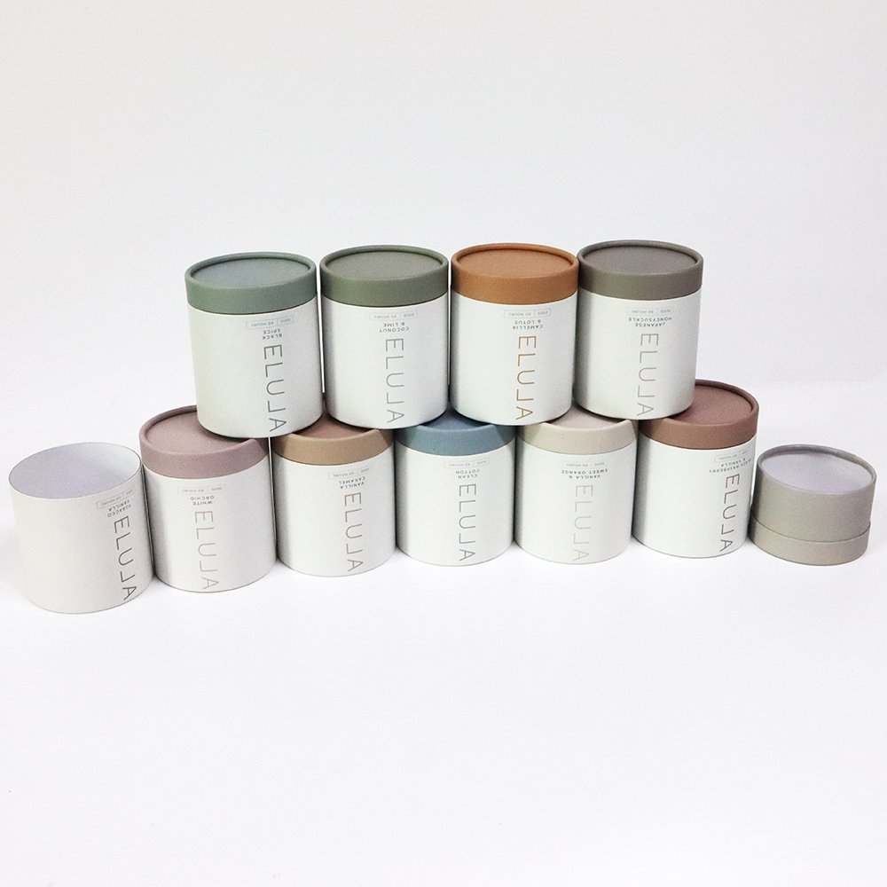 Customized Round Tube Candle Packing Box Cylinder Shaped Rigid Gift Candle Packaging Box