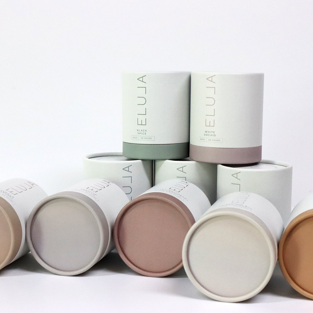 Customized Round Tube Candle Packing Box Cylinder Shaped Rigid Gift Candle Packaging Box