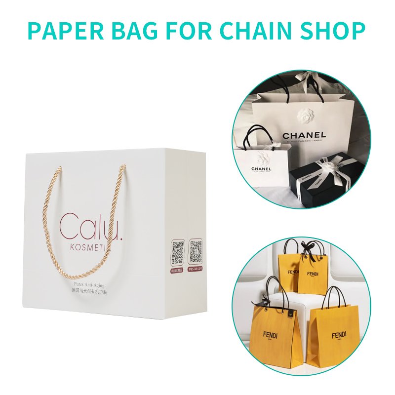 Wholesale Custom Printed Brand Logo Design Promotion Luxury Gift Shopping Embossing Paper Bag With Handle For Crafts Packaging