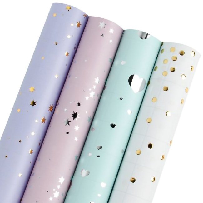 Logo Printing Biodegradable Paper Wrapping Packaging Elegant Party Decorative Gift Wrapping Paper Roll
