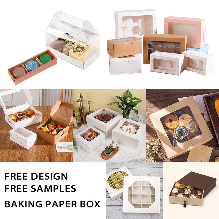 Eco Friendly Black Party Chocolate Cookie Kraft Paper Boxes Dessert box Catering Packaging Platter Box With Dividers Lid