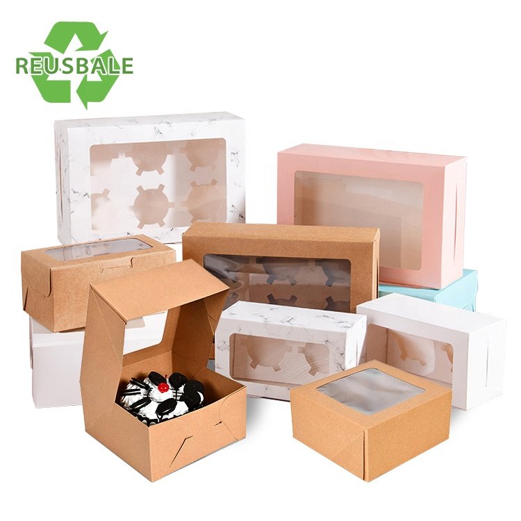 Eco Friendly Black Party Chocolate Cookie Kraft Paper Boxes Dessert box Catering Packaging Platter Box With Dividers Lid