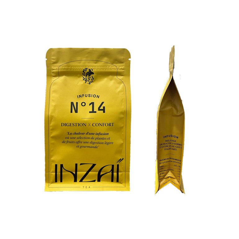 Mylar Bags Custom Small Heat Sealable Three Side Seal Coffee Matte Sachet Empty Tea Sachet Coffee Bean Bag