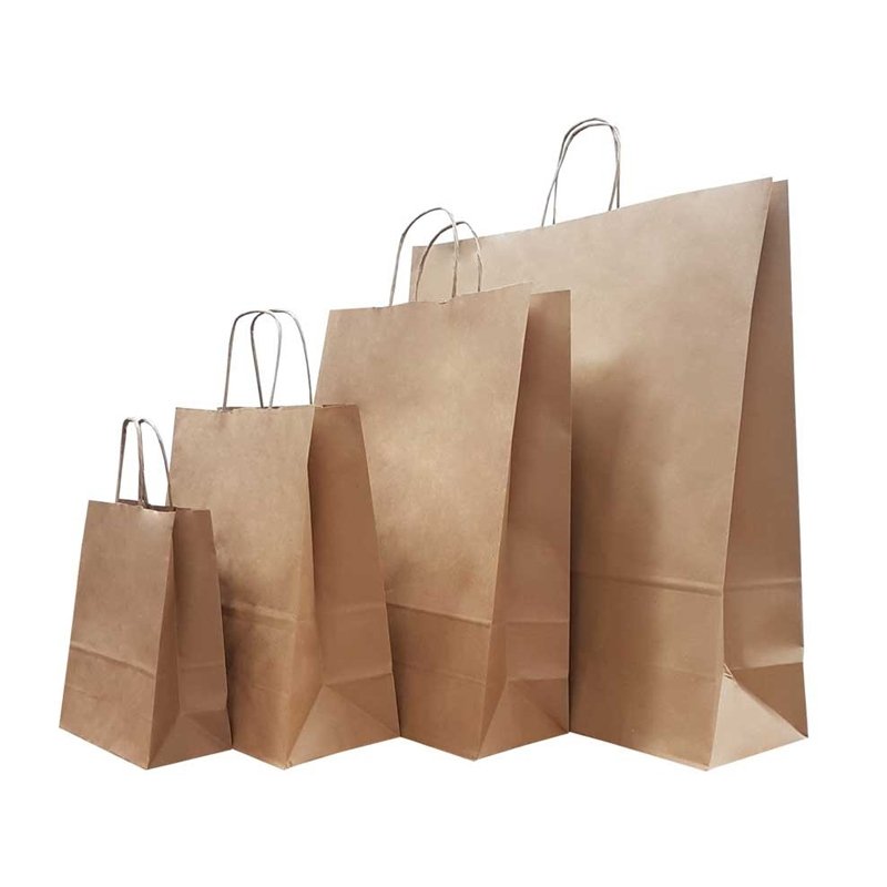 Custom Printed Christmas Shopping Kraft paper Bag Bolsas Papel Kraft Wedding Gift packaging paper Bag With Handles