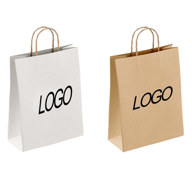 Custom Printed Christmas Shopping Kraft paper Bag Bolsas Papel Kraft Wedding Gift packaging paper Bag With Handles