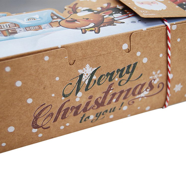 Christmas Doughnut Cookie Gift packing Box with Clear Window