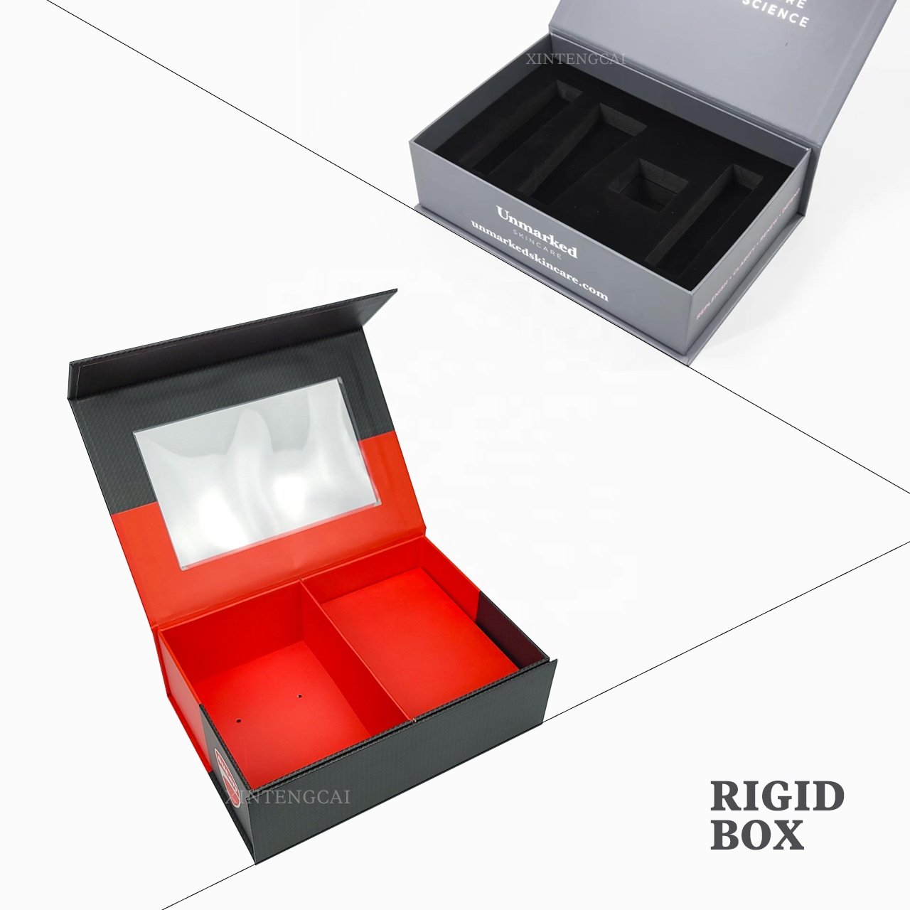 Custom Printed Handmade Luxury Rigid Paper Cardboard Black Matte Magnetic Closure Gift Box for Cosmetic Skincare Packaging