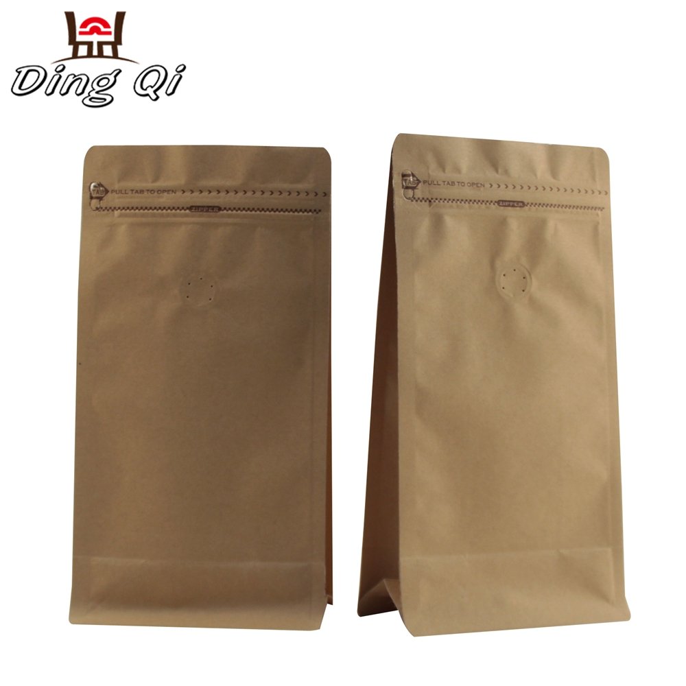 Window Printed 2Lb Doypack Kraft Paper Coffee Bag With Valve Zip Food grade packaging