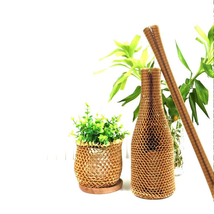 Biodegradable Recyclable Craft Wrapping Paper Honeycomb Cushion Paper Sleeve For Fragile Goods