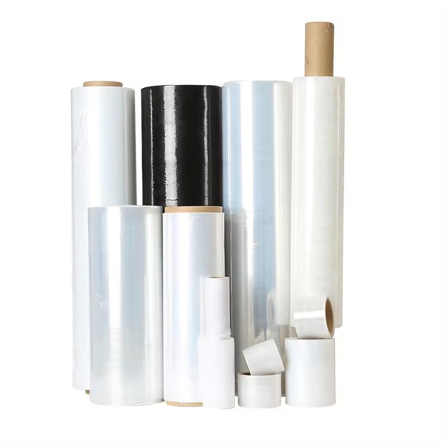 Stretch Film Roll Industry Custom Colors Transparent Lldpe Clear Paper Core Product Packing Pallet Wrapping PE Stretch Film