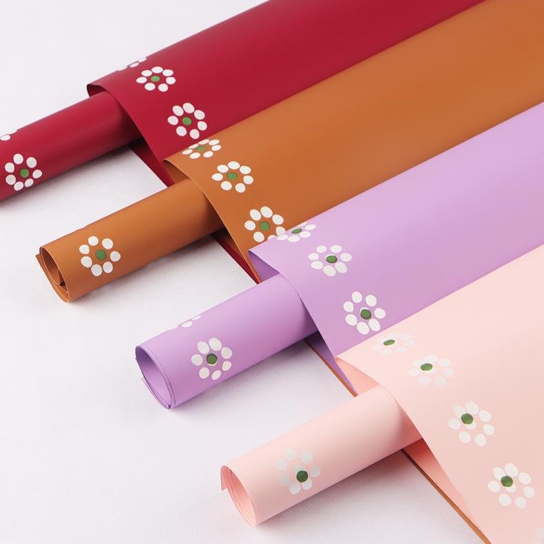HUABAN 20pcs/bag waterproof flower packaging paper with exquisite small floral patterns, flower shop supplies
