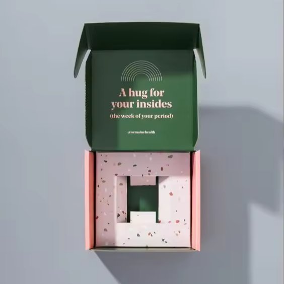 Custom Unique Design Pink Durable Cosmetics Corrugated Board Printed Packaging Paper Mail Boxes Folding Shipping Box
