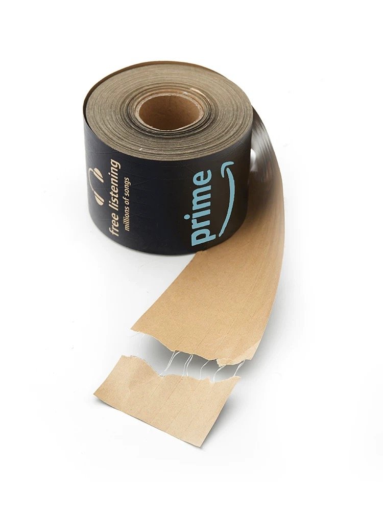 Custom Printed Logo Eco Friendly Recycled Brand Tape Water Activated Reinforced Kraft Paper Tape For Carton Box Biodegradable