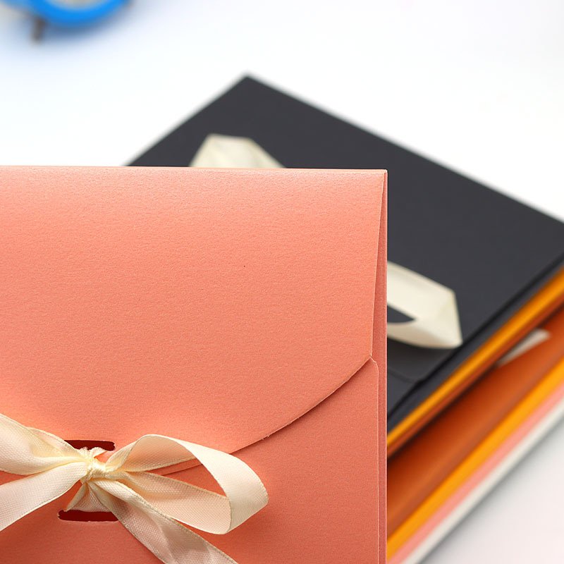 2024 New Style Stock Jewelry Packaging ribbon envelope cadeaux Scarf cardpaper beaded paper envelope with ribbon
