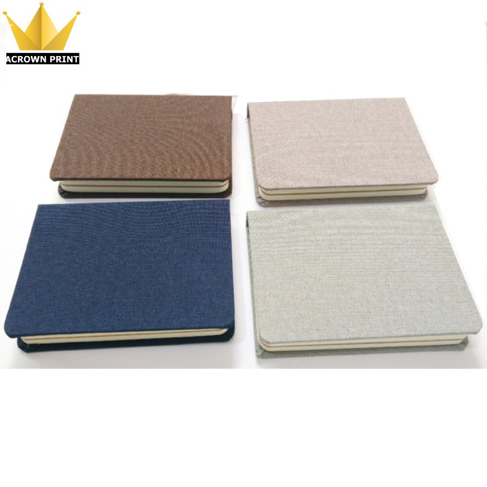 China experienced factory Cheap Printing Hardcover A4 A5 A6 Cloth Linen Fabric Canvas Notebook Custom Planner