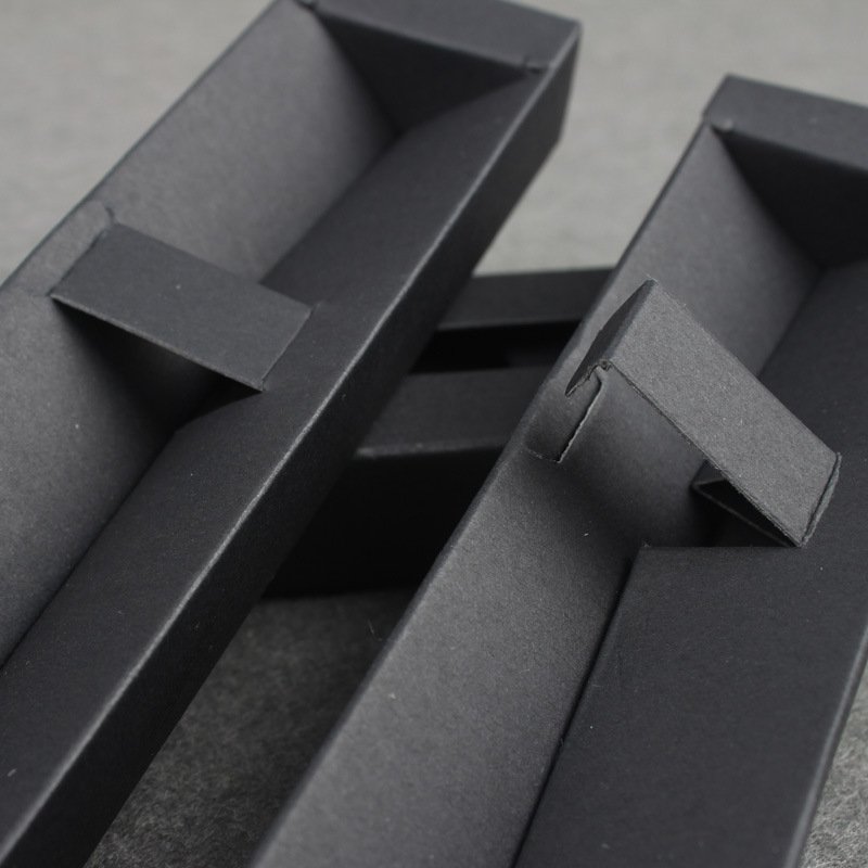 custom logo black cardpaper foldable drawer pen gift packaging box