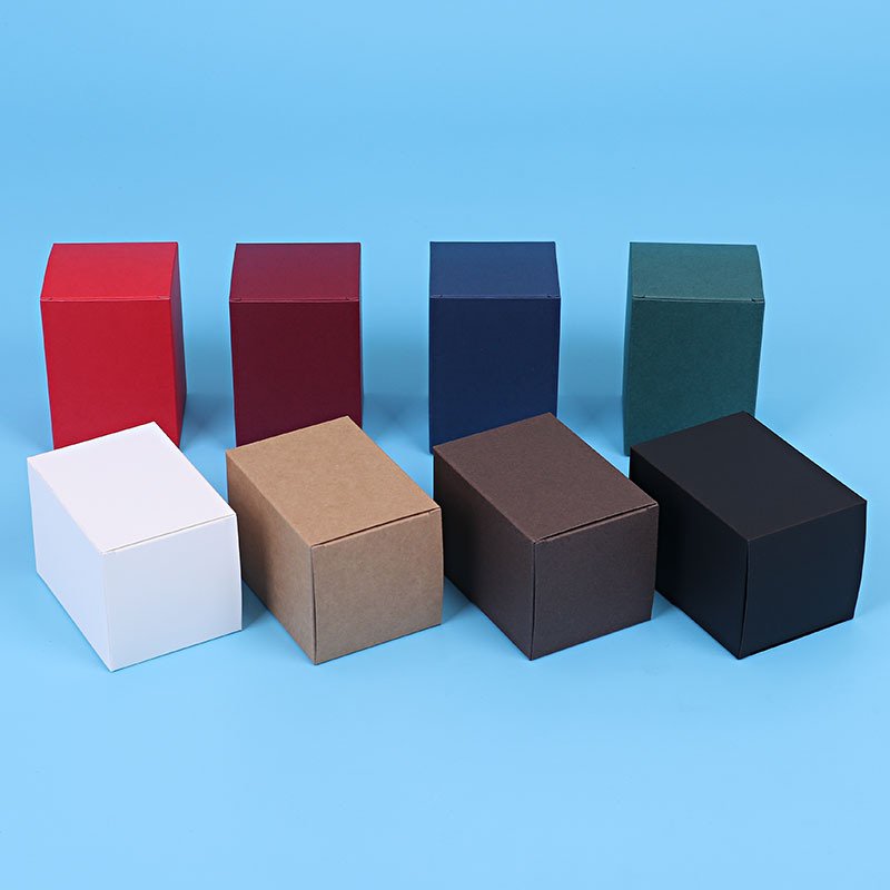 Colored plain brown candle eco friendly square scented candle brown kraft package box brown for candle packaging kraft paper