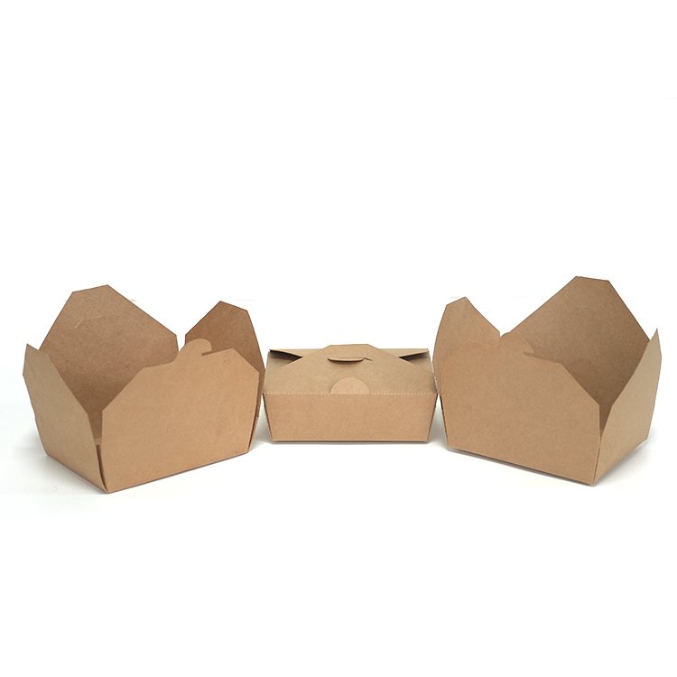 Manufacturer's transparent lid kraft paper box sushi rice takeaway lunch box salad fast food packaging paper box