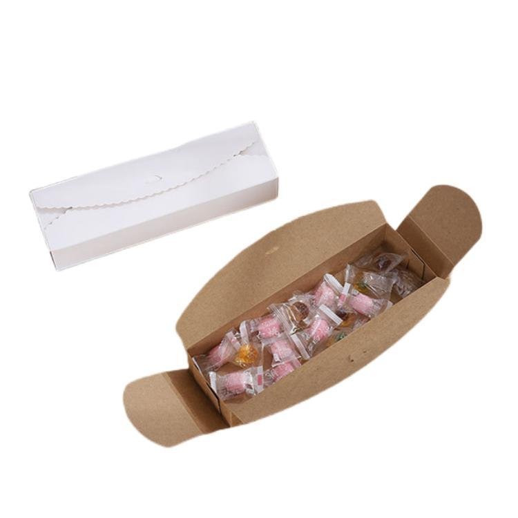 Long Baking Paper Box Moon Cakes Cranberry Cookies Chocolate Gift Packing Box Food Candy Packaging Handmade Folders Kraft Paper