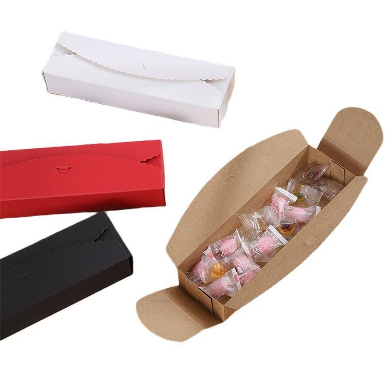 Long Baking Paper Box Moon Cakes Cranberry Cookies Chocolate Gift Packing Box Food Candy Packaging Handmade Folders Kraft Paper